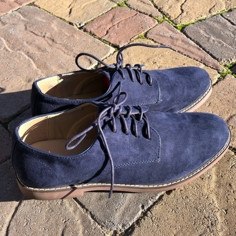 Old Navy "In the Navy" Navy Blue Suede Oxford Shoes  Worn Once Size 10